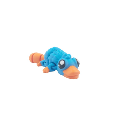 Ornitorrinco azul e laranja